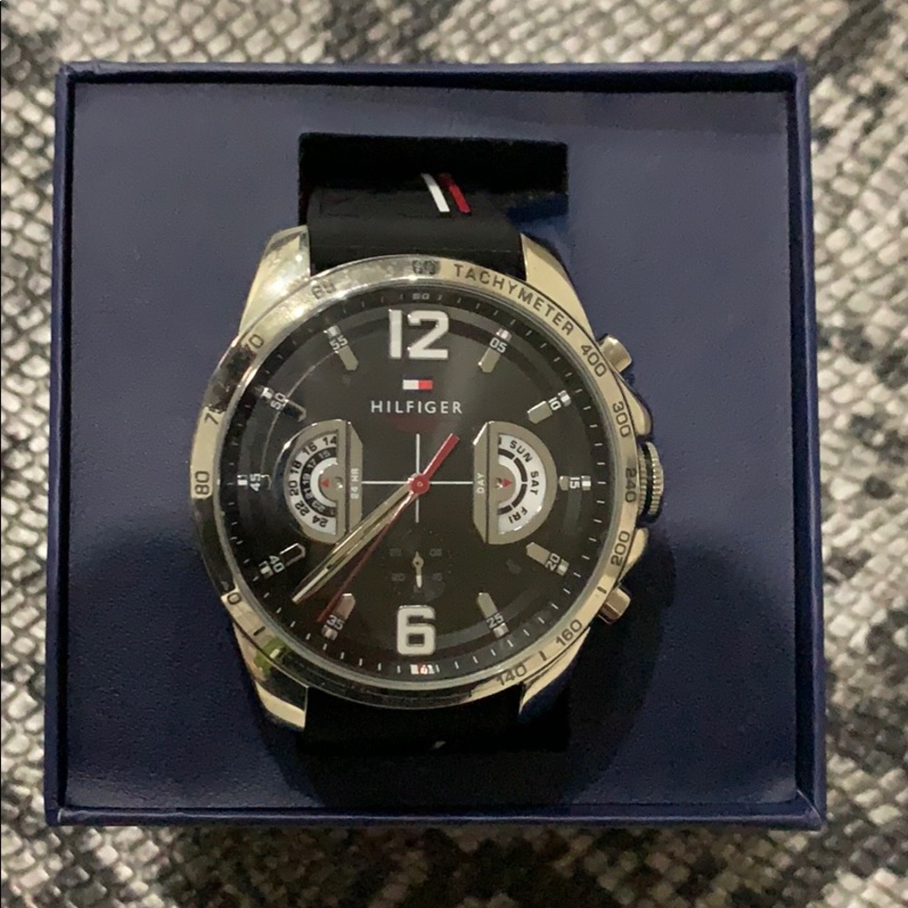 Tommy Hilfiger Men's Navy Silicone Strap Watch 46m